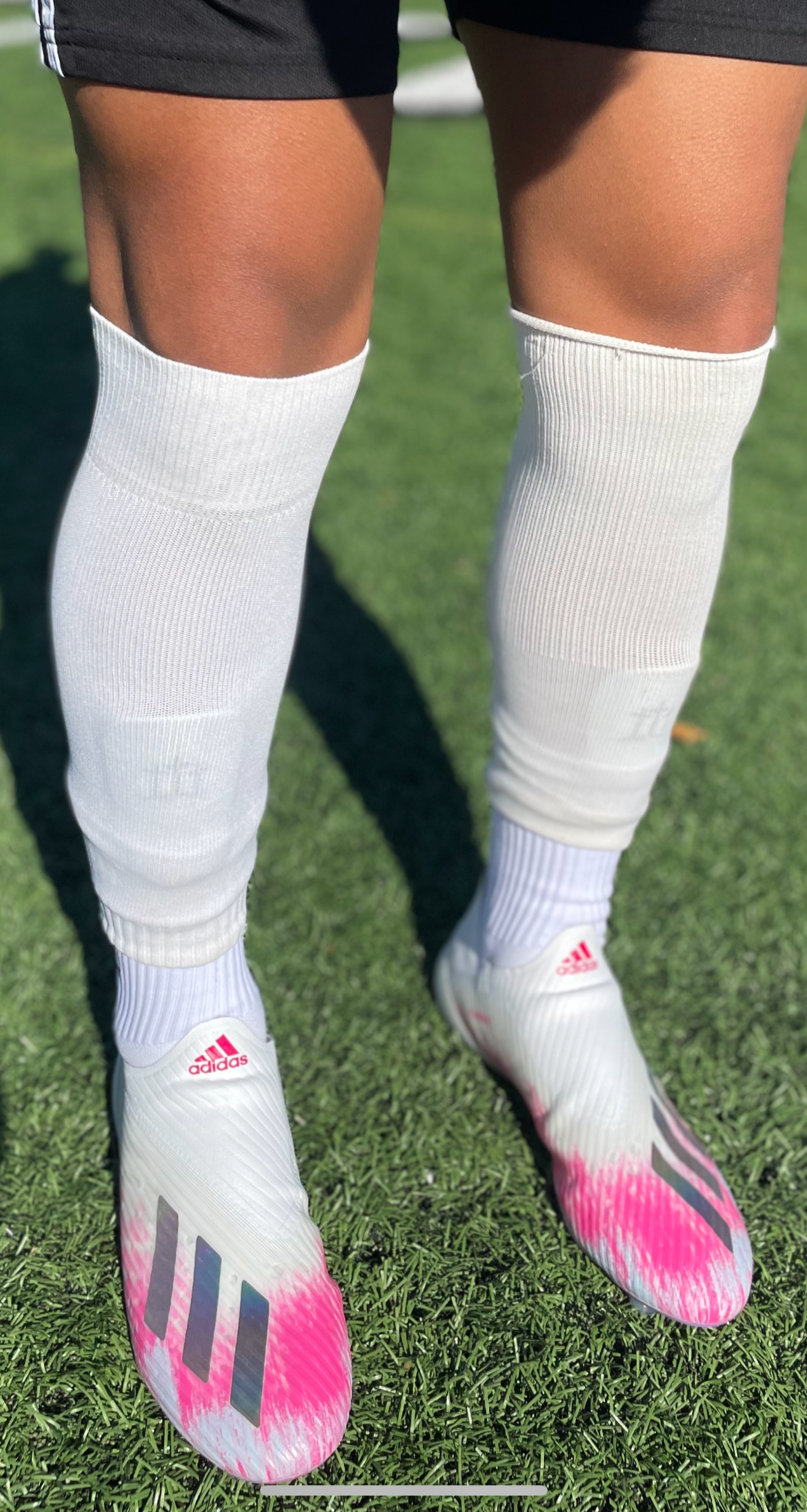 White Anti-Slip Grip Socks "Cross"