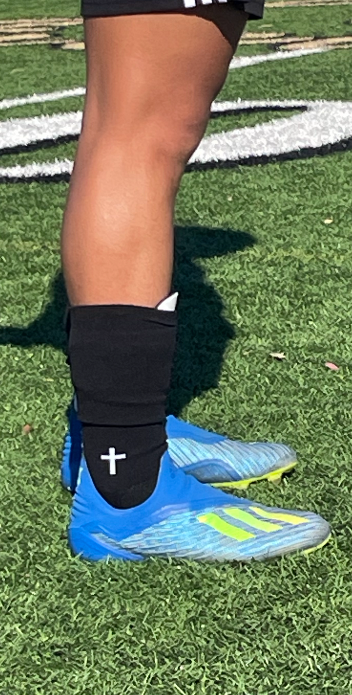 Black Anti-Slip Grip Socks "Cross"