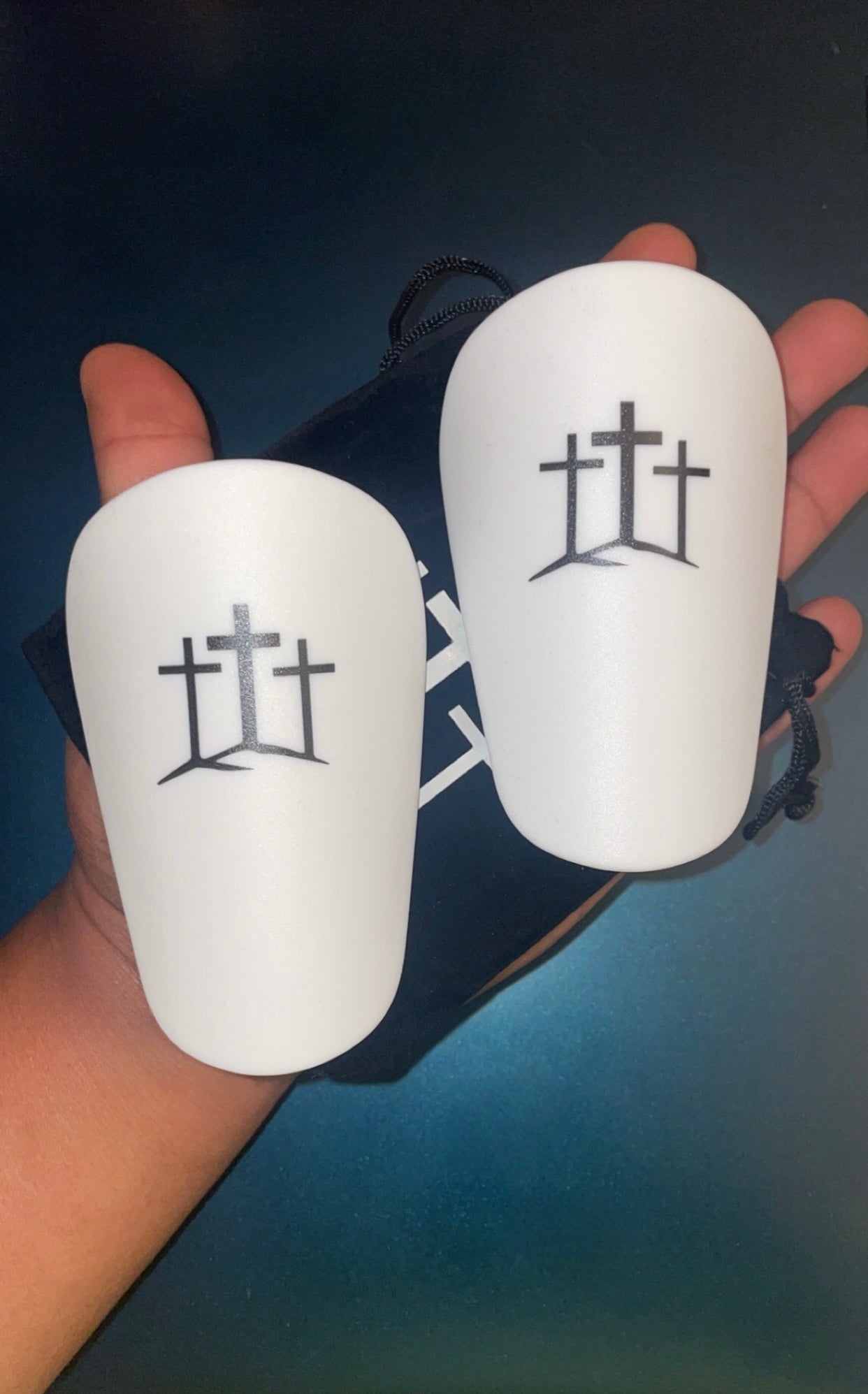 Small Shin Guards "Three Cross"